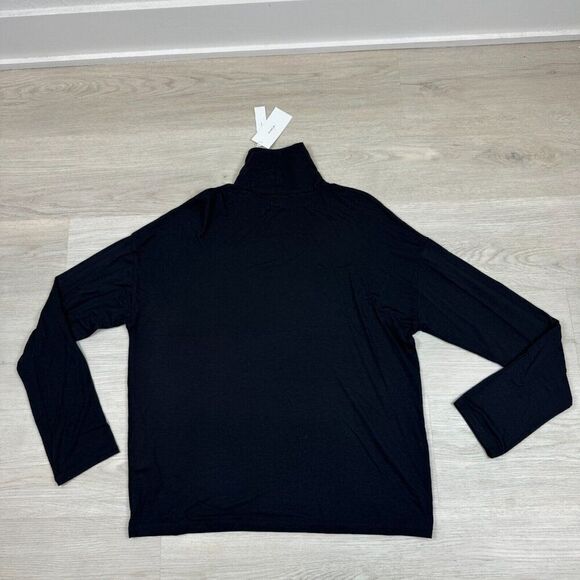 VINCE Easy Turtleneck T Shirt Top Womens Medium Black Relaxed Fit $145 - Picture 3 of 4